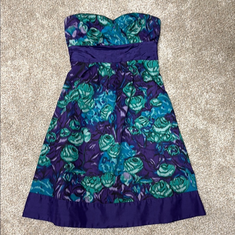 Moulinette Soeurs Blue Strapless A-line Dress